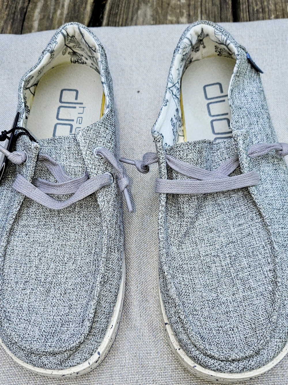 Hey Dude Women's Wally Knit Slip-On Loafers in Light Gray